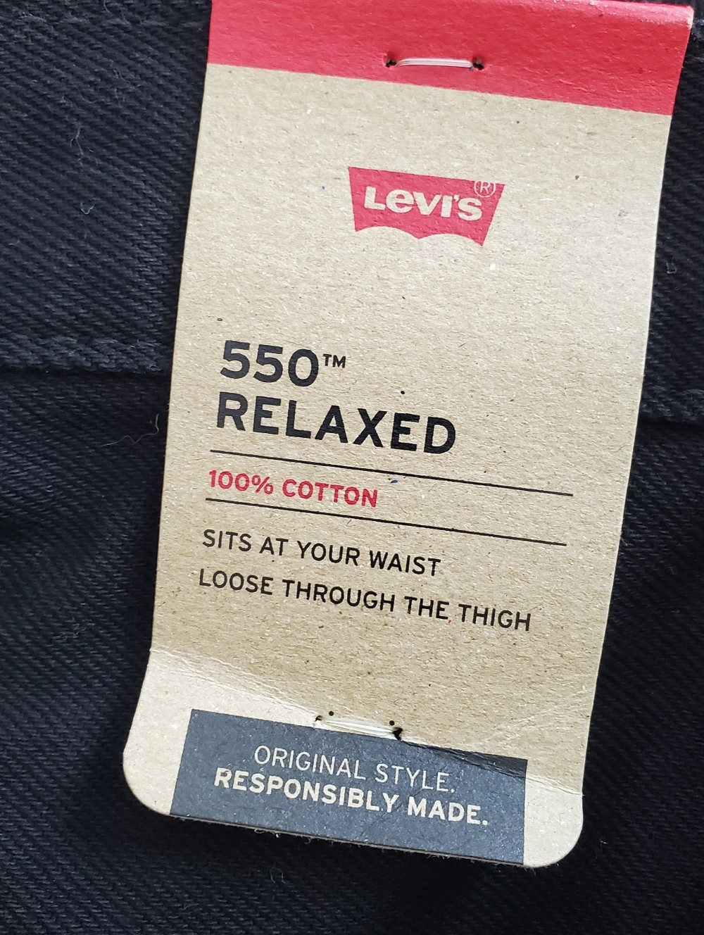 Levi's 550 Men's Black Relaxed Fit Jeans Size 54x32 100% Cotton NWT - Picture 11 of 16
